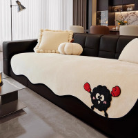 雪尼尔异形皮沙发专用不规则沙发垫一片式四季通用高级感防滑坐垫