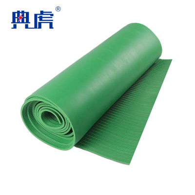 典虎 绝缘橡胶垫 绿色条纹5mm*1m*10m 卷