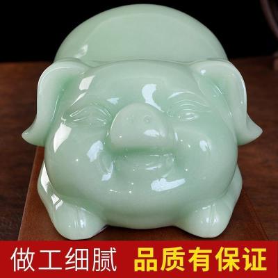 家柏饰(CORATED)玉石猪摆件十二生肖猪摆件家居客厅电视柜酒柜装饰工艺品