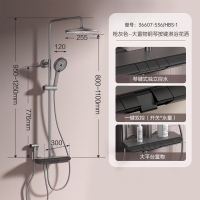 九牧(JOMOO)淋浴花洒套装钢琴键液态硅胶增压花洒全套带喷枪大顶喷浴室淋浴器36607-536