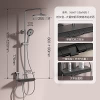 九牧(JOMOO)淋浴花洒套装钢琴键液态硅胶增压花洒全套带喷枪大顶喷浴室淋浴器36607-536