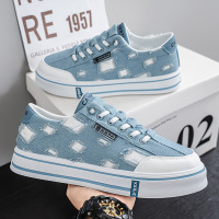 2026新款帆布男鞋春季时尚百搭低帮板鞋厚底耐磨舒适运动休闲潮鞋