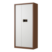 DXBG指纹电子保密柜钢制密码文件柜档案柜矮柜保密资料柜办公柜通门咖白色:钥匙指纹锁