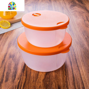 塑料保鲜盒套装大容量饭盒微波炉专用圆形碗冷冻冰箱水果收纳盒 FENGHOU