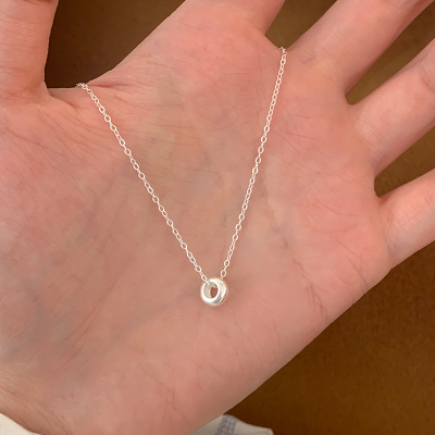 简约圆环转运珠纯银项链女款2025新款轻奢小众锁骨链日常通勤送女朋友老婆情人节七夕生日礼物