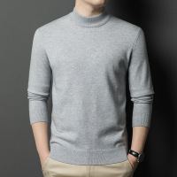 半高领羊毛衫男秋冬季新款保暖纯色宽松针织加厚男士毛衣打底