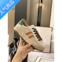 SUNTEK贝壳头小白鞋女2023春秋新款系带百搭时尚平底透气拼色休闲鞋