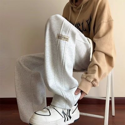 裤子男高街潮ins潮牌设计感小众九分裤直筒休闲长裤