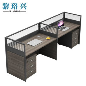 黎珞兴员工办公桌并排双人位+柜 套