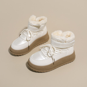 加绒高帮雪地靴女冬季新款学生ins韩版保暖休闲鞋棉鞋