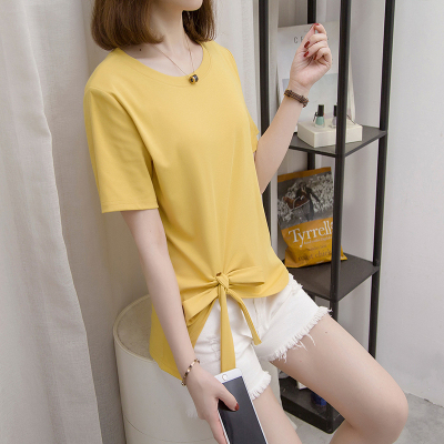 YIBUSHENG2021新款大码女装夏装洋气遮肉短袖T恤胖妹妹宽松显瘦上衣打底衫