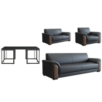 悦兴诚会议沙发192*78*81cm(1+2+3+茶台)套