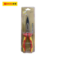 波斯(BOSI)VDE绝缘耐压弯嘴钳(8"/200mm)把
