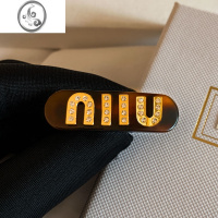 JiMiM家~字母珍珠琥珀发夹女小众设计高级感刘海夹一字侧边夹精致头饰