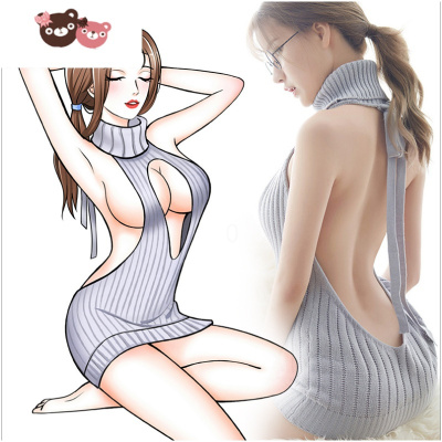 绿彩虹光毛衣性感睡裙情趣内衣制服装诱惑激情挑逗睡衣套装骚床上火辣女