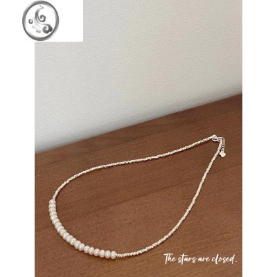 JiMi星星打烊了 碎银子珍珠项链手链简约2023新款百搭925银锁骨链
