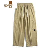 YANXU新款日系宽松直筒工装裤男潮牌百搭阔腿休闲拖地长裤