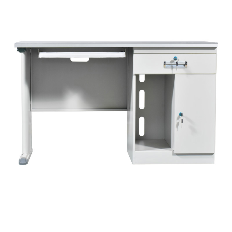 慧采云 钢制办公桌铁皮电脑桌带抽屉员工写字台职员单人财务桌办公桌1.4m