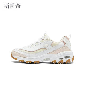 斯凯奇 舒适百搭老爹鞋 150241-WLPK 女鞋36.5 白色/浅粉红色 双