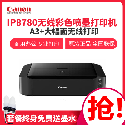 佳能(Canon)腾彩PIXMAiP8780喷墨打印机高品质A3+幅面打印机a3a4无线彩色照片打印机6色商用家用文档图纸办公打印机套餐二