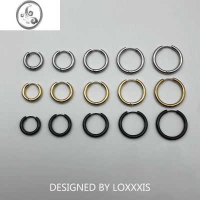 JiMiLoxxxis 你想要的颜色和尺寸都在这 素圈耳环钛钢不掉色圆圈耳钉