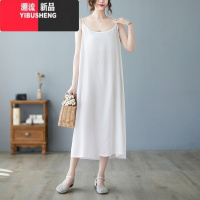 YIBUSHENG小菲家~季2023宽松大码无袖内搭连衣裙女中长款过膝吊带裙子潮