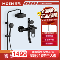 摩恩(MOEN)淋浴花洒套装家用洗澡喷头淋浴器浴室淋雨喷头套装91073BL铜质卫浴花洒黑色