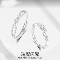 满糖甜心S999足银闺蜜对戒轻奢小众设计纯银戒指生日礼物手饰批发