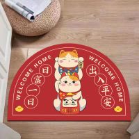 招财猫地垫可水洗入户门口卧室进门垫出入平安喜庆耐脏防滑脚垫子