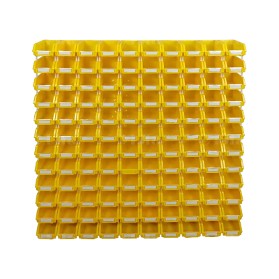 翌嘉 YJ4121757 斜口组合式零件盒收纳分类货架型盒箱 黄色 120只装 1010*160*1100