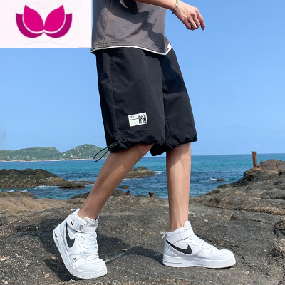 七斓短裤男士夏季薄款2023新款潮牌冰丝感速干五分中裤运动沙滩大裤衩