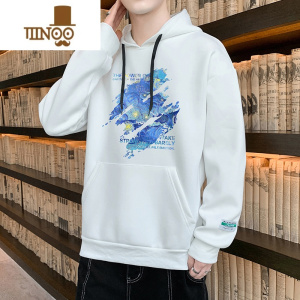 YANXU男士卫衣休闲宽松潮牌连帽青少年男装美式oversize上衣外套