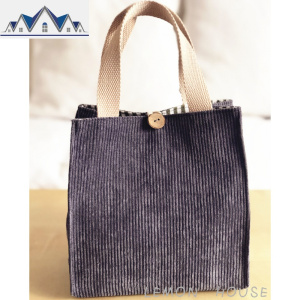 原创可爱日系饭盒袋便当包灯芯绒秋冬甜美手提拎学生带饭 三维工匠收纳包