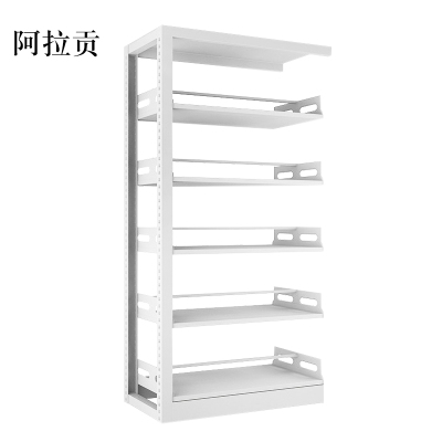 阿拉贡图书馆书架阅览室货架资料档案架钢制书架双面五层副架