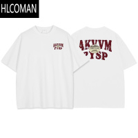 HLCOMAN白色t恤短袖男生美式潮牌夏季2025新款休闲半袖宽松上衣