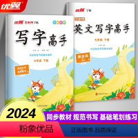 语文 七年级下 [正版]2024春季新版古新特字帖写字高手语文英语临写本初中七年级八年级上册下册人教版练字帖78年级同步