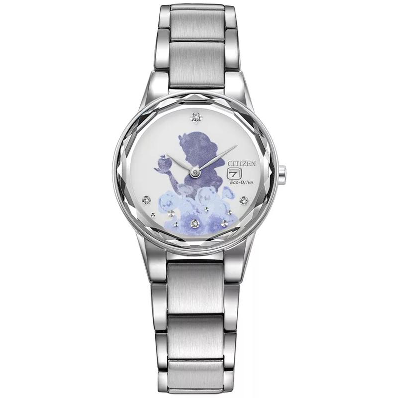 Citizen西铁城优雅白雪女款镶水晶手表mm不锈钢链带时尚腕表