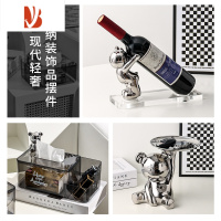 三维工匠桌面纸巾抽纸盒家用客厅餐巾茶几遥控器多收纳ins创意装饰品 轻奢三件套-3