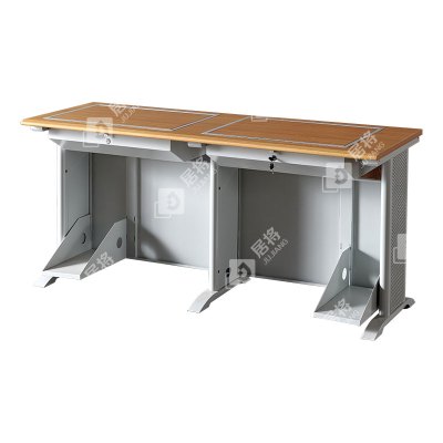 居将 JJ4012426 隐藏式翻转电脑桌培训桌教室机房多媒体学习桌办公桌C款双人位