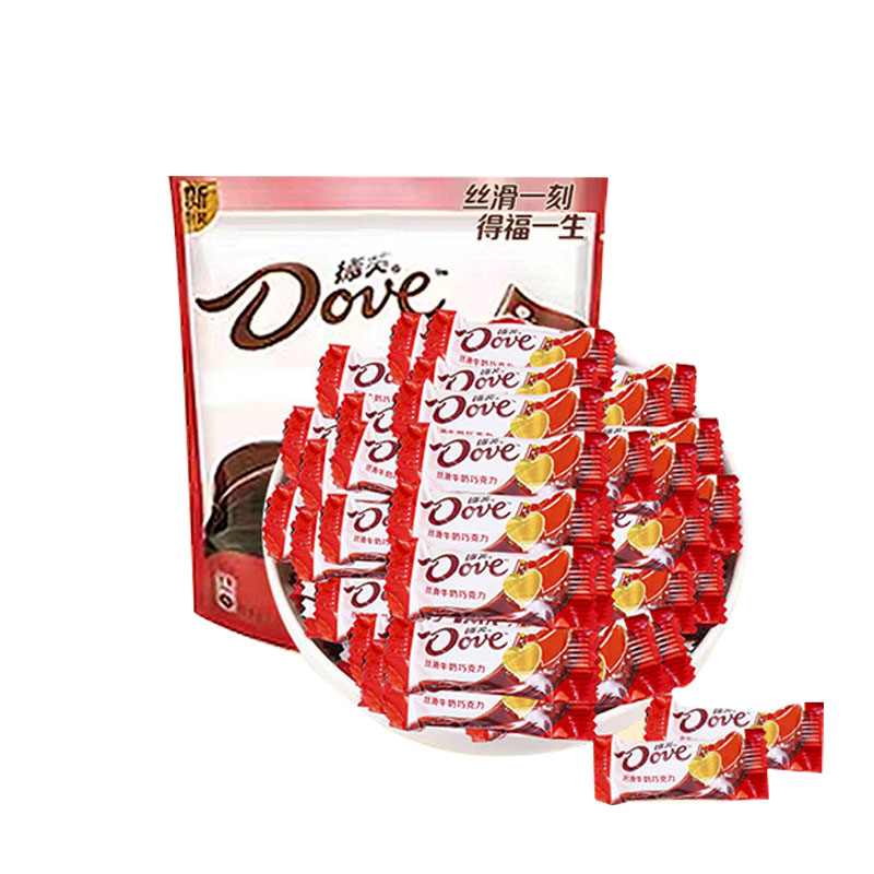 德芙 丝滑牛奶巧克力4.5g婚庆喜糖 110粒袋装500g 伴手礼生日礼物