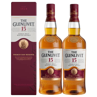格兰威特/the glenlivet 15年 苏格兰单一麦芽威士忌 进口洋酒带盒