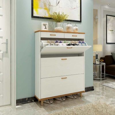 北欧简欧超薄翻斗简约现代风格白色客厅北欧风薄款厅柜鞋柜