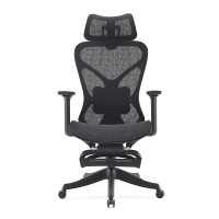 苏宁 质凡 舒适久坐人体工学椅子折叠伸缩脚踏带滚轮椅子/A2514