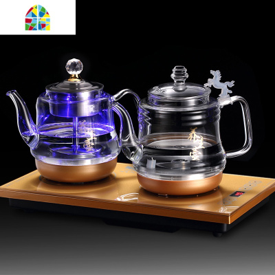 全自动上水电热烧水壶泡茶专用底部抽水茶台一体茶具家用套装煮器 FENGHOU 桶装水---黑色20X37CM