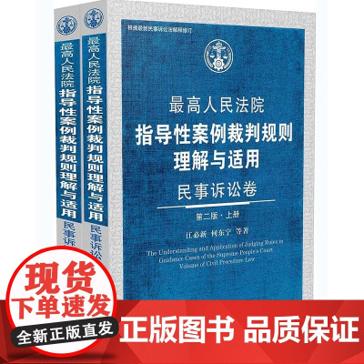 最高人民法院指导性案例裁判规则理解与适用与适用民事诉讼卷第二版上下 江必新 何东宁 中国法制出版社