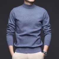跑量羊毛衫男款含羊毛品质半高领多色韩版青年休闲打底毛衣男
