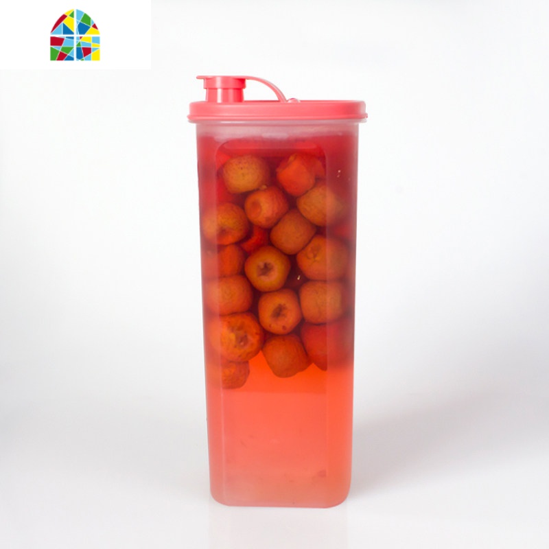 2L/350ml升迷你纤巧壶自制果蜜果醋酵素大容量冷水壶调料瓶 FENGHOU 西瓜红2L+长颈刷随机色凉水壶