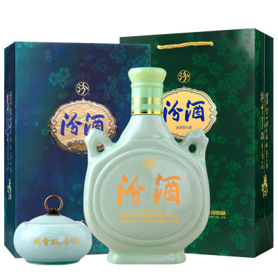 汾酒藏青双耳汾酒山西杏花村白酒53度清香型白酒475ml单支礼盒