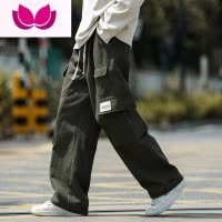 七斓军绿色工装裤子男士夏季薄款潮牌美式高街复古直筒休闲长裤男