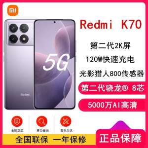 [原封]小米Redmi K70 浅茄紫 16GB+1TB 第二代骁龙® 8 芯小米澎湃OS 120W有线 第二代高端 2